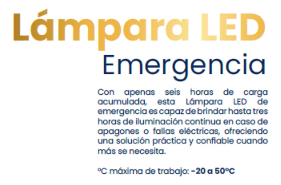 Lámpara Led Emergencia 15w Luz Blanca - Imagen 4