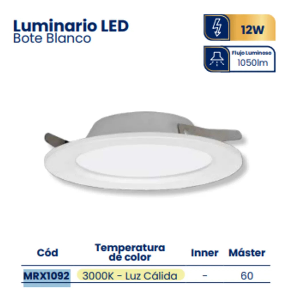 Luminario Led Plafon 12w Luz Calida - Imagen 2