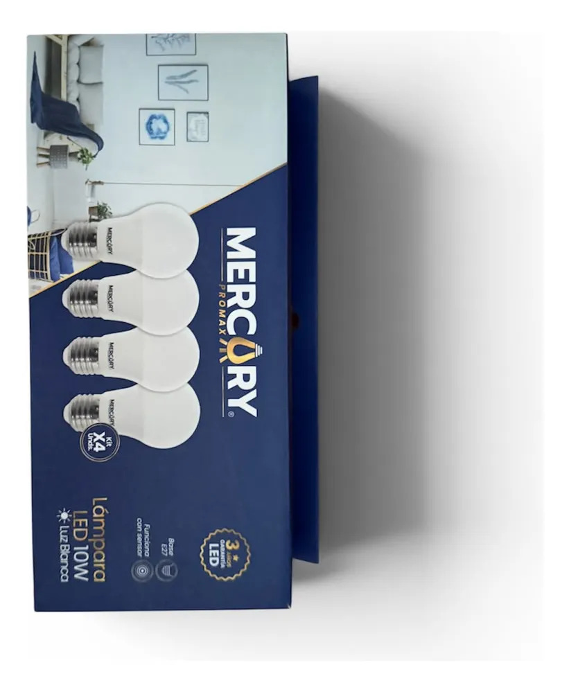 Lampara Led 10w Luz Blanca Kit X 4 Unidades - Imagen 2