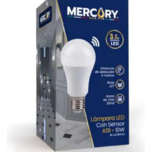 Bombilla Led Con Sensor A19 10w Luz Blanco Frio