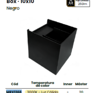 LUMINARIO LED APLIQUE ORNAMENTAL BOX10X10 6W BLANCO/3000K