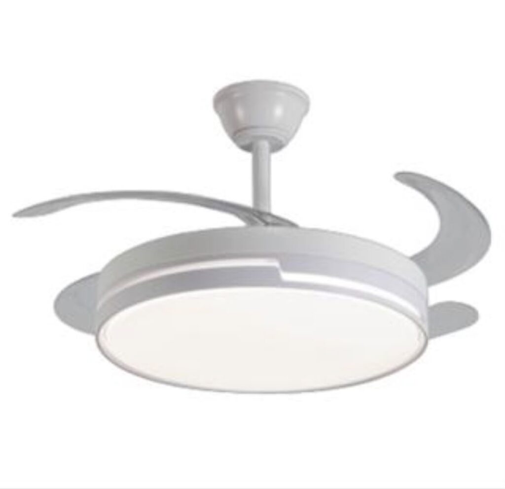 Ventilador con Lámpara LED Opus – Aspas Retráctiles y Luz Dimeable