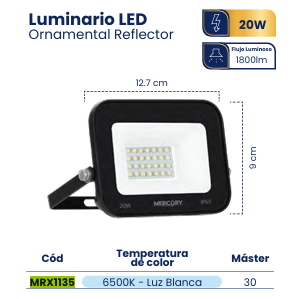 MRX1135 LUMINARIO LED REFLECTOR PROMAX 20W 6500K