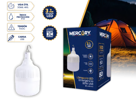 LÁMPARA LED EMERGENCIA 30W USB