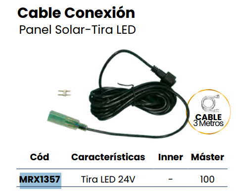 Cable de Conexión y Extensión de 5 Metros – Para Panel Solar y Tiras LED 24VDC