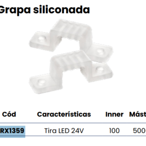 GRAPA SILICONADA TIRA LED 24V