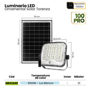 MRX1449 REFLECTOR LED SOLAR CURVE TORENZA 100PRO IP65 HIGH LUMEN CHIP 6500K C/CONTROL