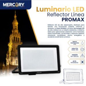 Luminario LED Reflector Promax 300W – Luz Fría 6500K